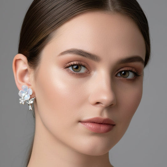 Ethereal Blossom Iridescent Flower Studs