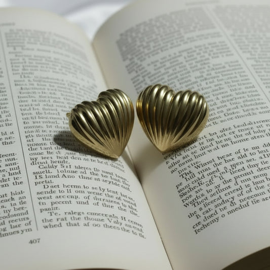 Gilded Scallop Shell Statement Studs