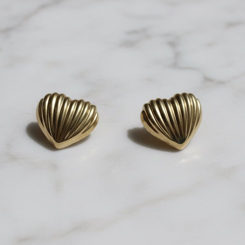 Gilded Scallop Shell Statement Studs