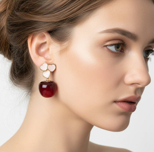 Sweet Cherry Blossom Drop Earrings