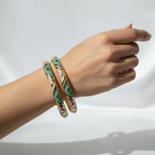 Elevate your everyday with the Signature Enamel Bangle (set of 2)