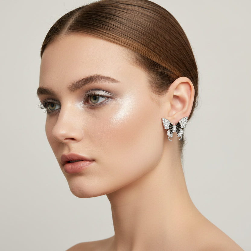 Elegant Crystal Butterfly Stud Earrings 🦋