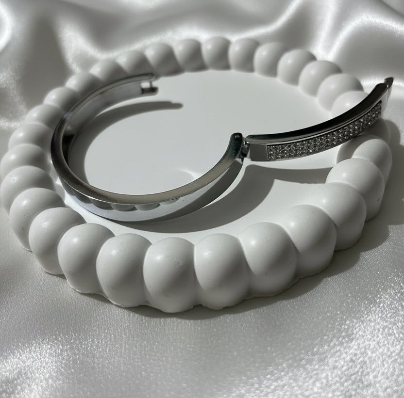 Titanium Steel Men’s Crystal Bar Kada