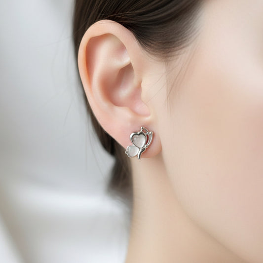 Perfect Everyday butterfly Earrings – Versatile Silver & Stone Studs