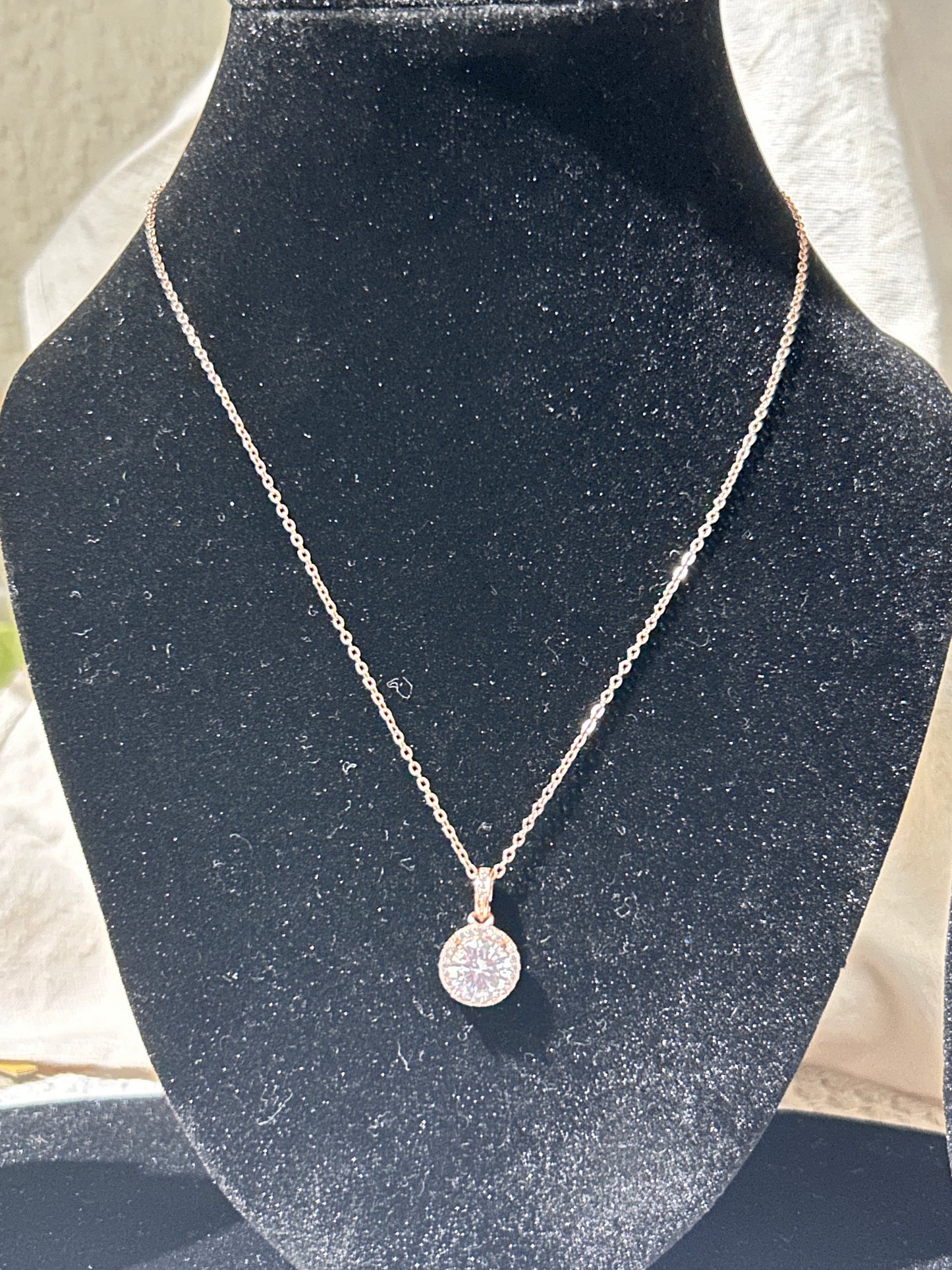 Gold Tone "Will You Be Mine" Proposal/Promise Halo Necklace