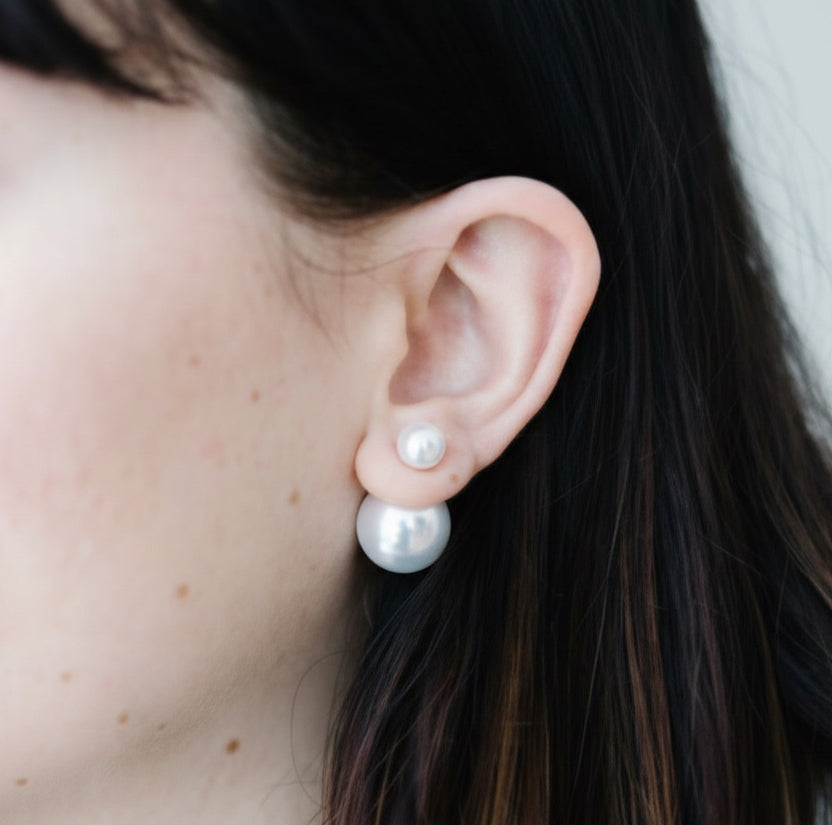 Elegant Double-Sided Pearl Studs - Perfect Gift