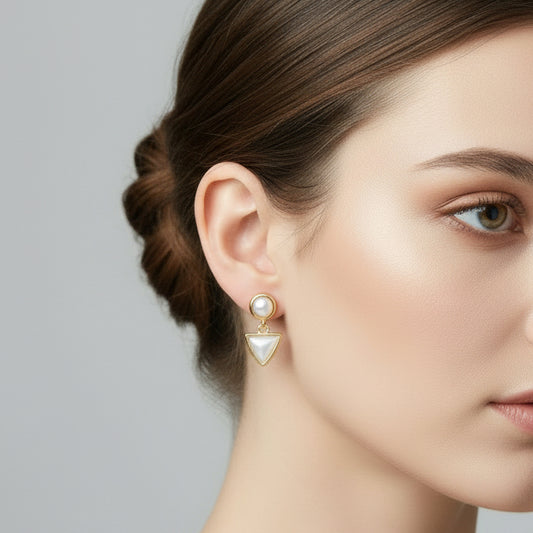 Vintage-Inspired Gold & Iridescent Drop Earrings