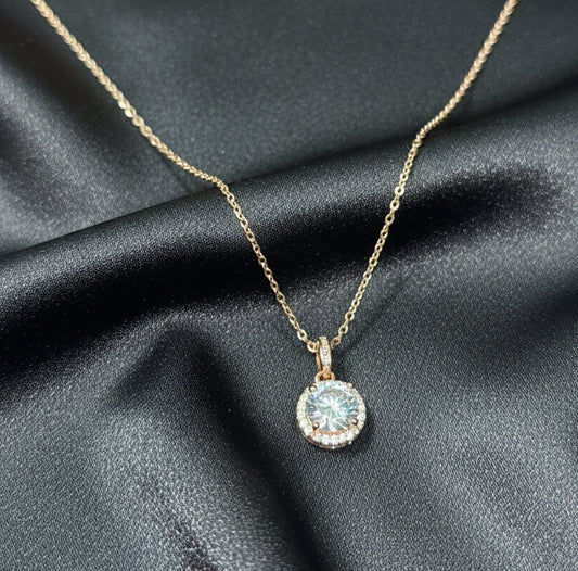 Gold Tone "Will You Be Mine" Proposal/Promise Halo Necklace