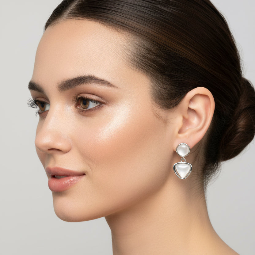 Vintage-Inspired Gold & Iridescent Drop Earrings