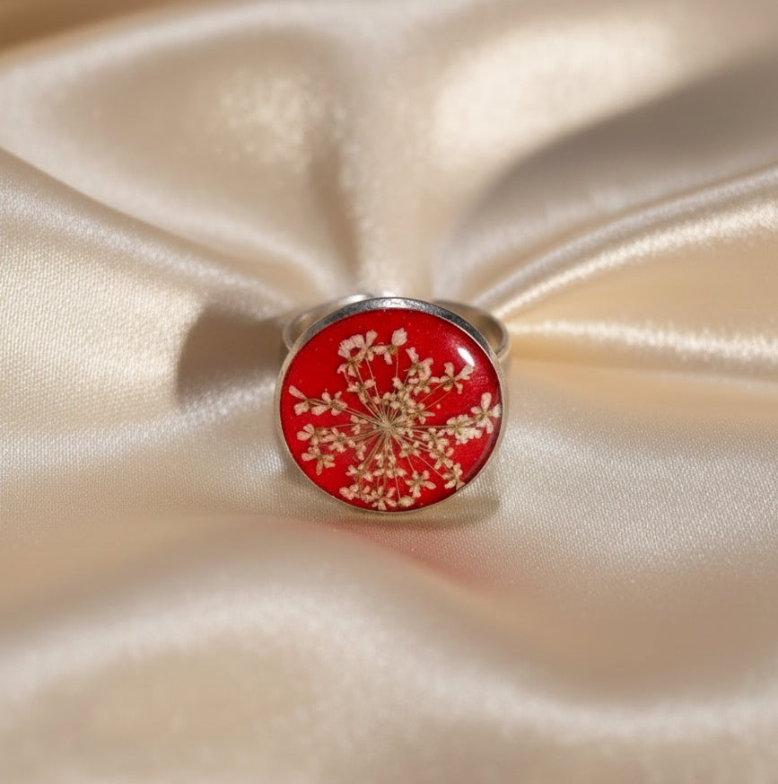 Nature's Bloom: Handmade Pressed Flower Resin (Adjustable Rings)