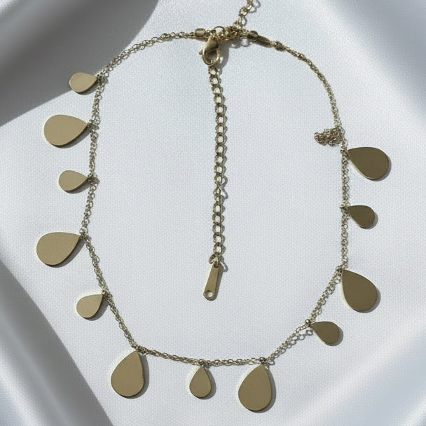 Ethereal Gold Raindrop Fringe Necklace
