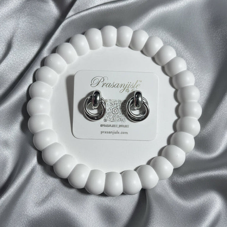 Interlocking Circle Studs by Prasanjit - Contemporary Elegance