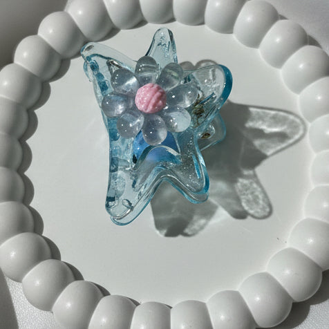 Pastel Star Blossom Hair Claw | Y2K Aesthetic Mini Clip
