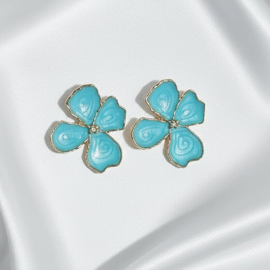 Enchanting Floral Enamel Stud Earrings