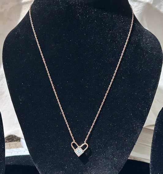 Interlocking Heart Pendant Necklace