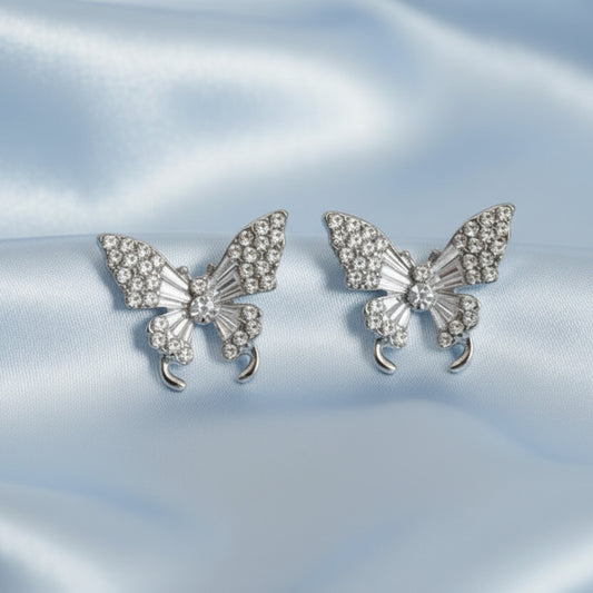 Elegant Crystal Butterfly Stud Earrings 🦋