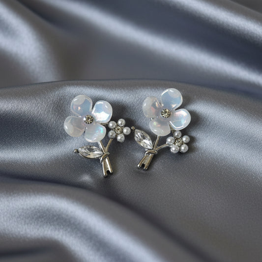 Ethereal Blossom Iridescent Flower Studs