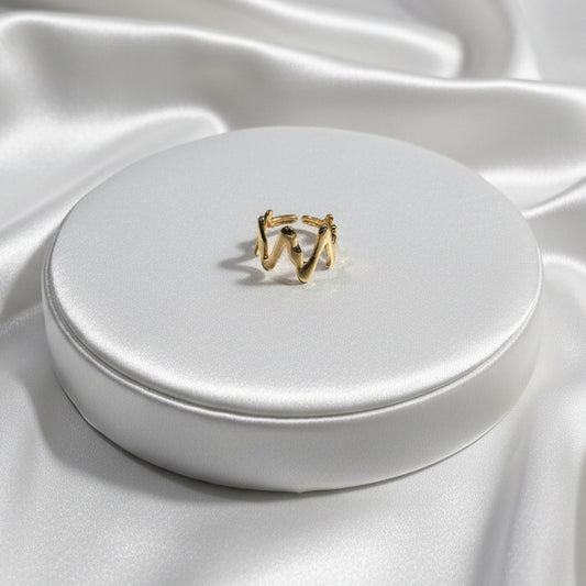 Molten Zig-Zag Statement Band | Minimalist Fluid Design Ring