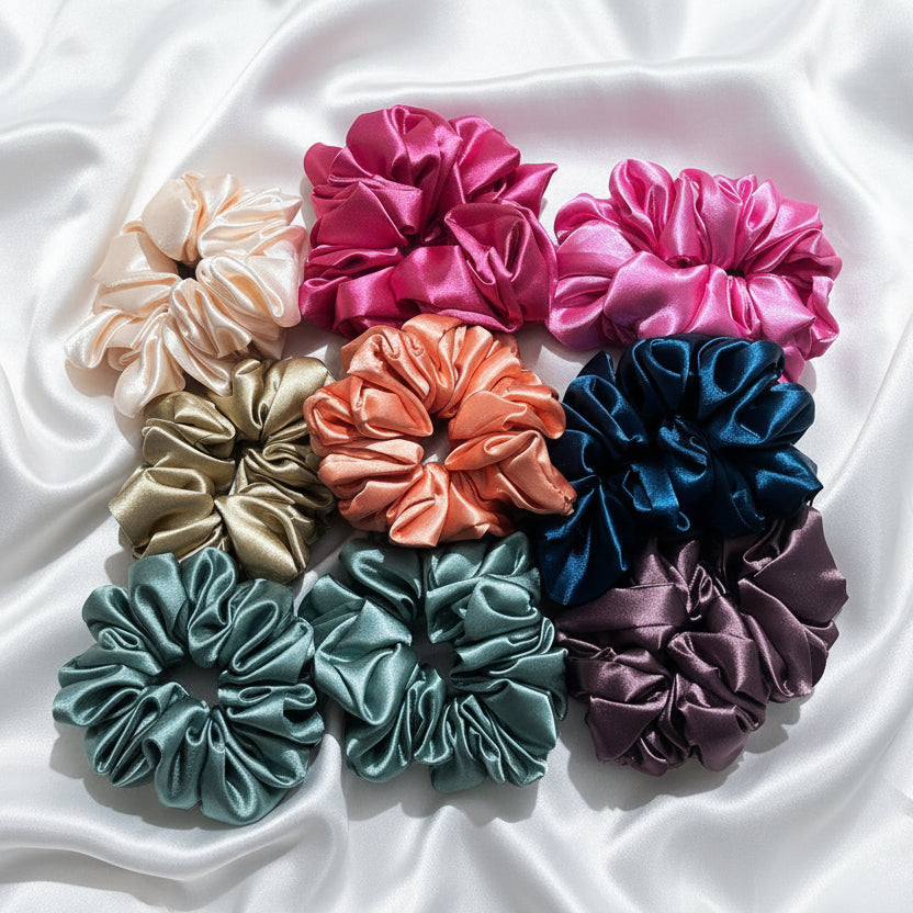 Premium Silk-Satin Scrunchie | color may vary