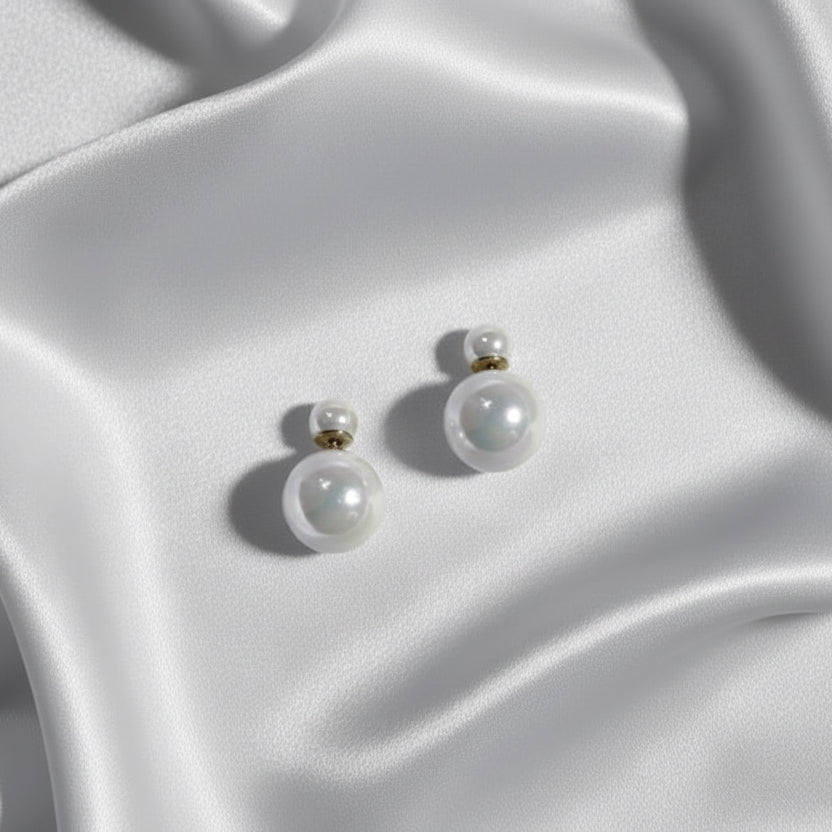 Elegant Double-Sided Pearl Studs - Perfect Gift
