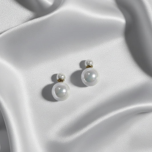 Elegant Double-Sided Pearl Studs - Perfect Gift
