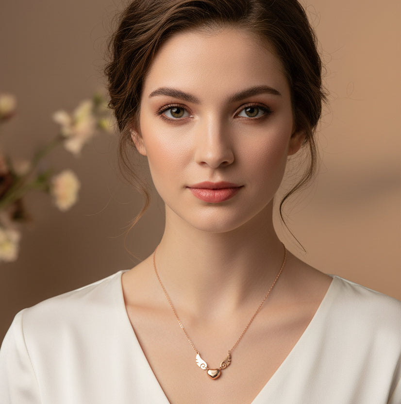 Heavenly Heart Winged Necklace