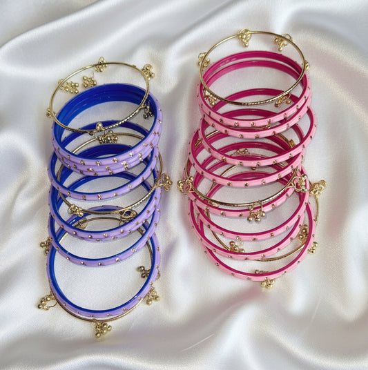 Pastel Charm Bangles Set (16 Soft Pastels + 8 Kashmiri )