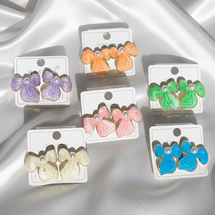Pastel Pearl Inlay Enamel Studs (6 Colors)