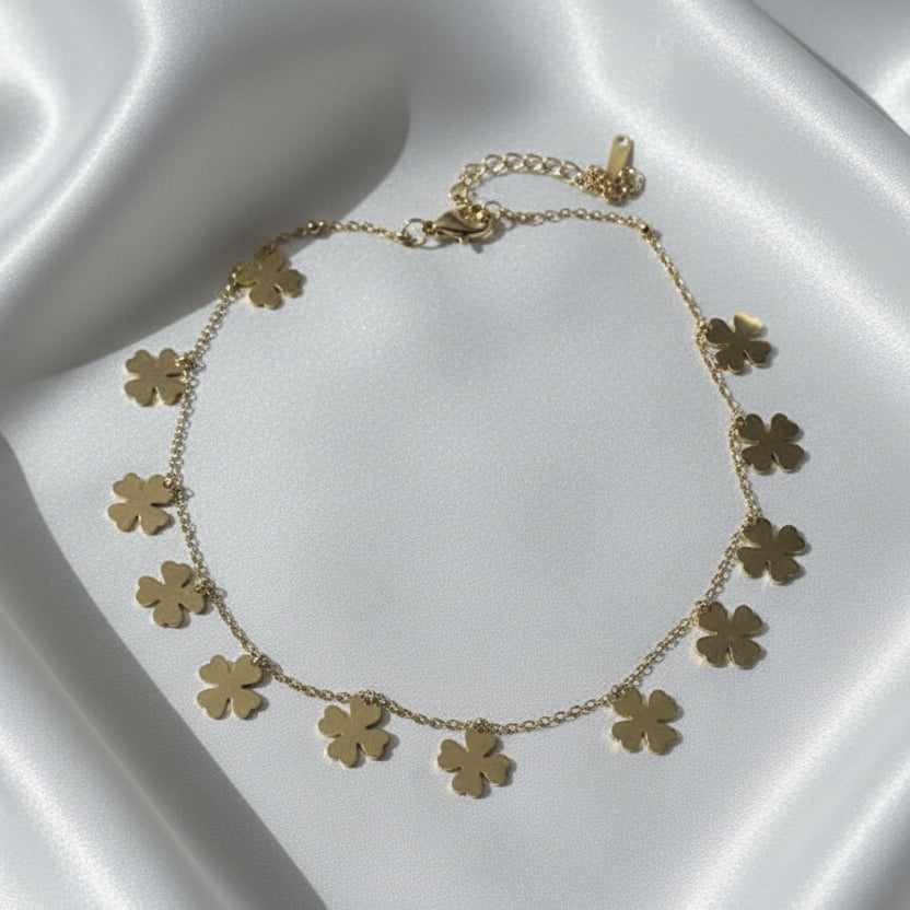 Golden Clover Meadow Necklace