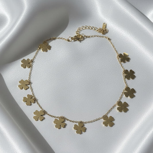 Golden Clover Meadow Necklace