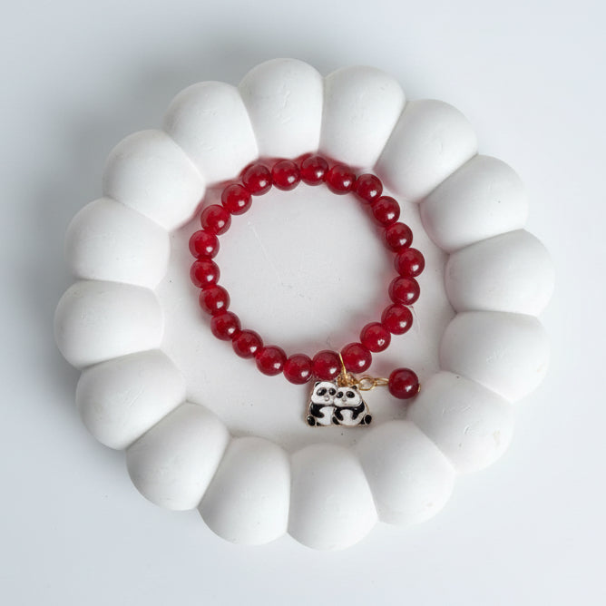 Cute Panda Charm Beaded Bracelet | Colorful Aesthetic Crystal Jewelry