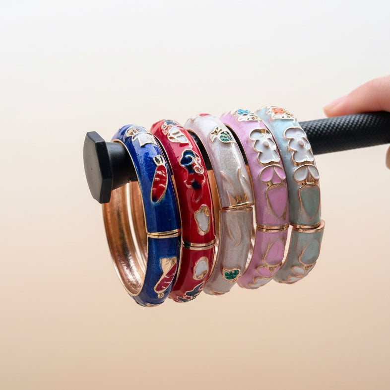 Whimsical Wonderland Enamel Kada Bangles (size-2.0)