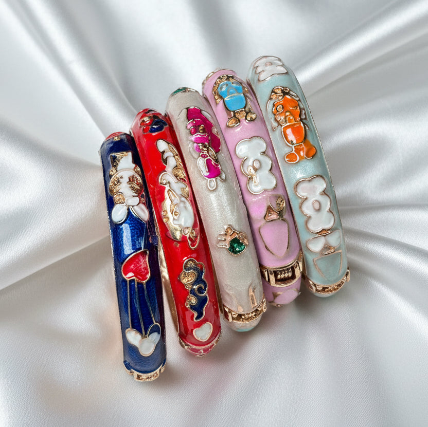 Whimsical Wonderland Enamel Kada Bangles (size-2.0)