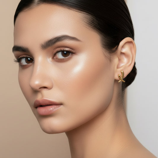 Modern Gold Twist Studs
