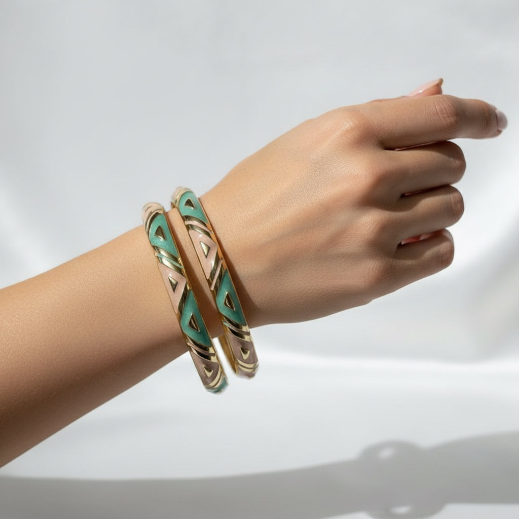 Elevate your everyday with the Signature Enamel Bangle (set of 2)