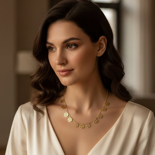 Dainty Gold Tree Charm Necklace | Tree of life