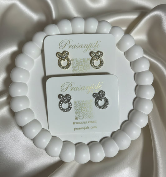 Dainty & Delightful: Sparkling Bow/Knot Stud (set of 2)