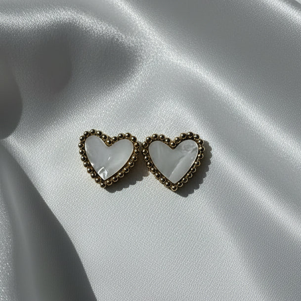 Midnight Noir Heart Studs