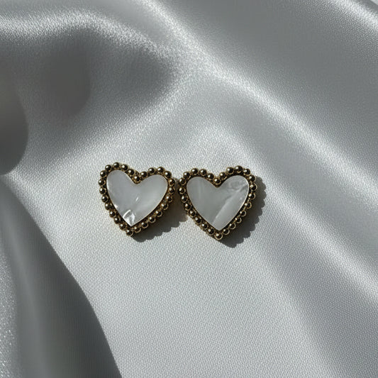 Midnight Noir Heart Studs