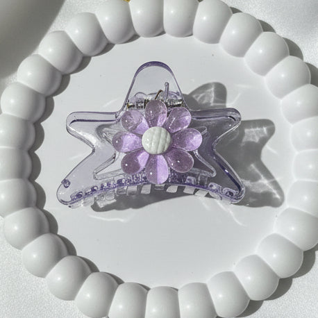 Pastel Star Blossom Hair Claw | Y2K Aesthetic Mini Clip