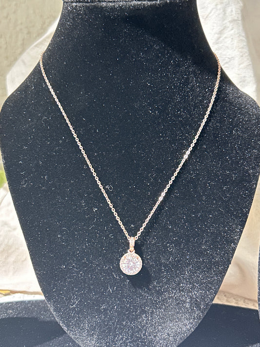 Gold Tone "Will You Be Mine" Proposal/Promise Halo Necklace