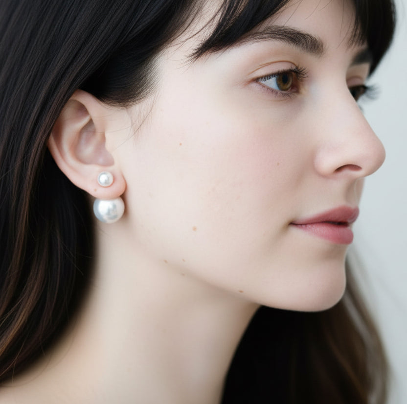 Elegant Double-Sided Pearl Studs - Perfect Gift