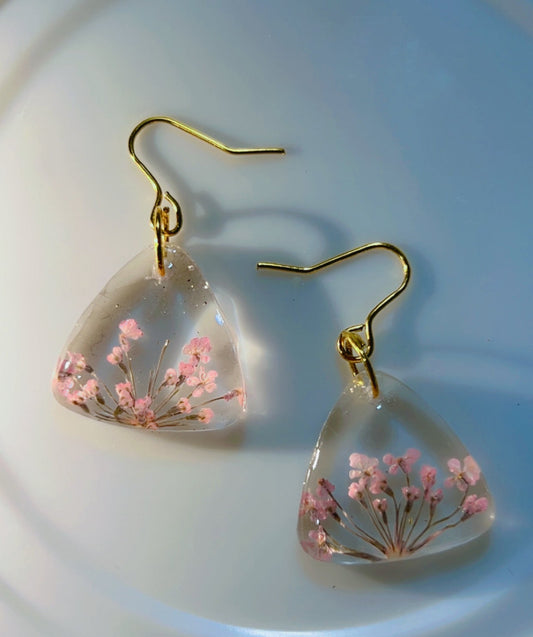 Enchanted Flora Dangle Earrings - Real Flower Resin Jewellery