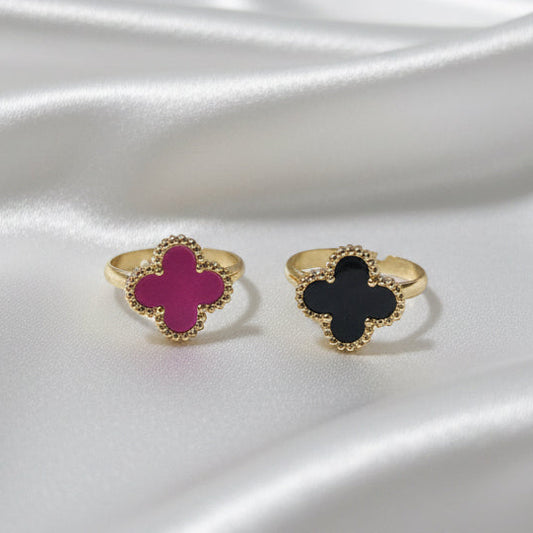 Clover Motif Statement Ring | Gold Tone Jewelry | Perfect Gift for Her