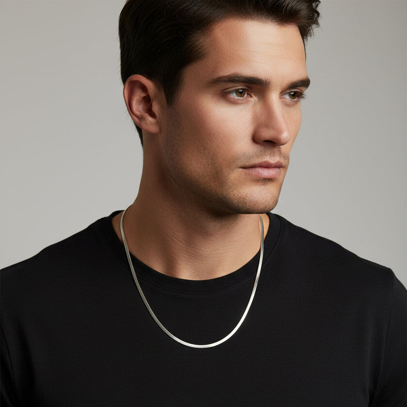 Men’s Sleek Sterling Silver Snake Chain
