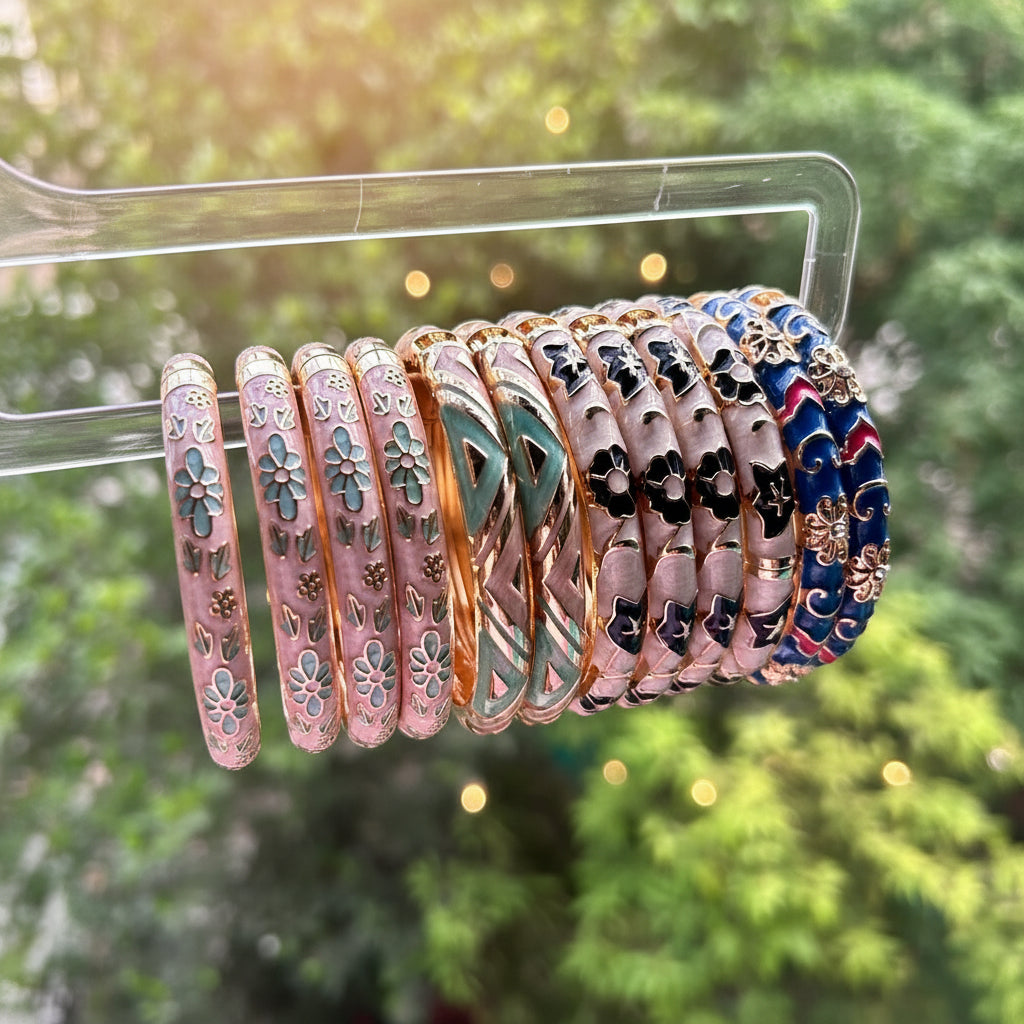 Elevate your everyday with the Signature Enamel Bangle (set of 2)