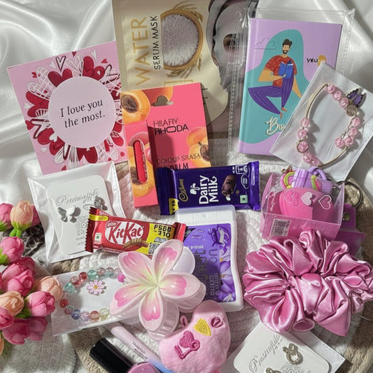 Deluxe Valentine's Gift Box – 20+ Piece Romantic Curated Set(with fairy lights)