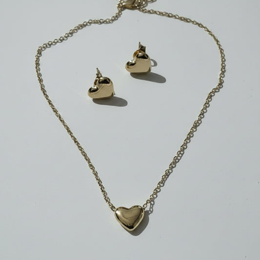 Eternal Heart Duo | Heart Necklace & Stud Earring Set
