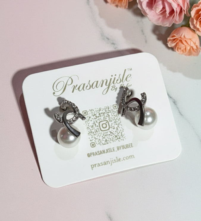 The Timeless Pave and Pearl Stud Earrings