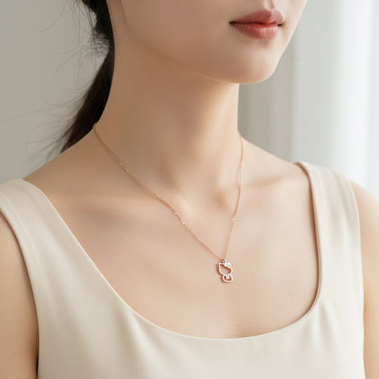 Charming Silhouette Kitten Necklace